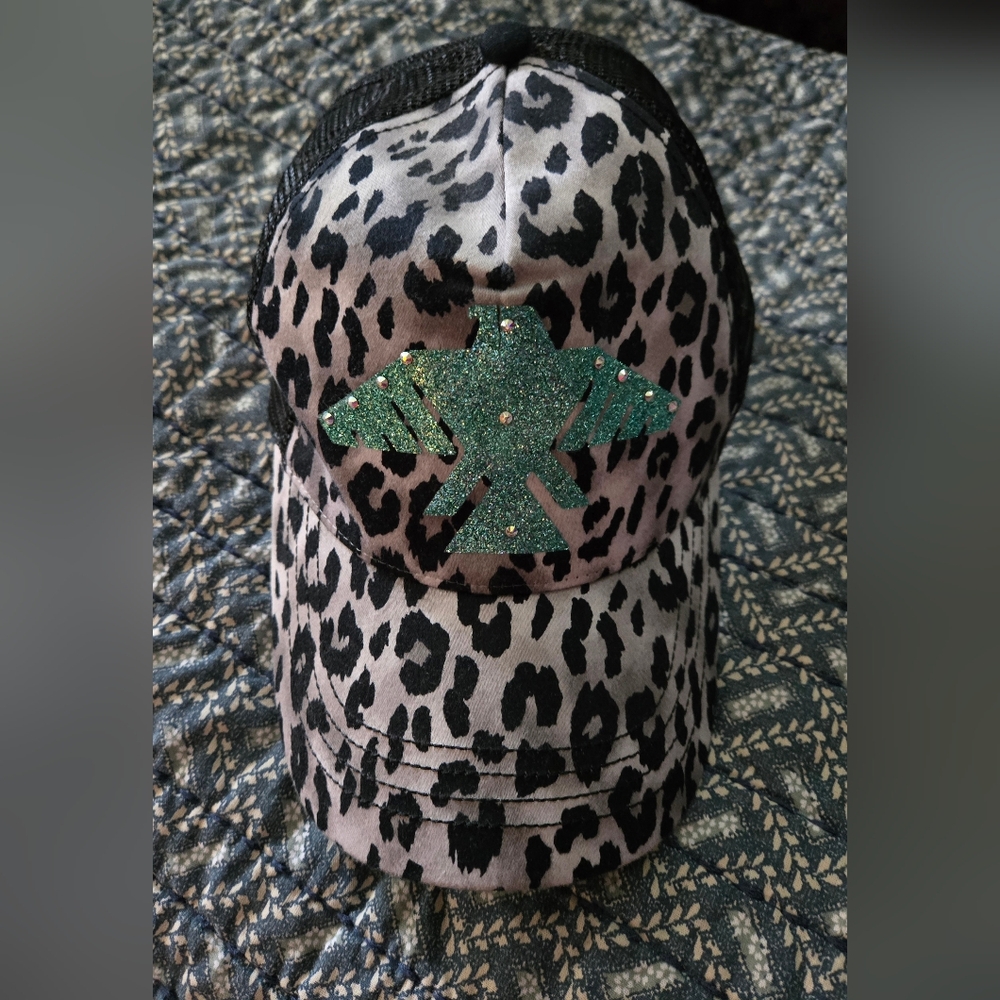 NWT Leopard Print Thunderbird hat